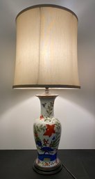 Hand Painted Asian Imari Style Porcelain Table Lamp