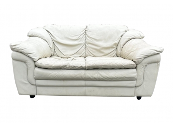 Italian Leather Settee By  Softline Furniture