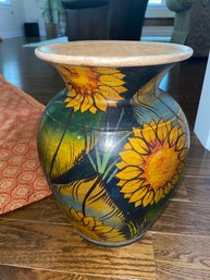 Sunflower 11' Clay Pot Vessel And Pier One 5ft Table Runner