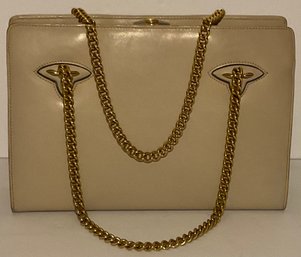 Gucci 1960s Vintage Classic Beige Leather Shoulder Handbag