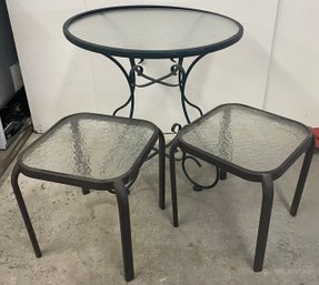 Three Aluminum Garden Tables