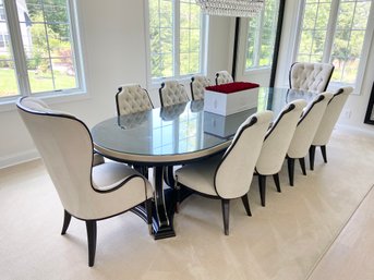 Caracole Everly Oval Dining Table (with Two Removable Leaves) And Caracole Everly Dining Chairs