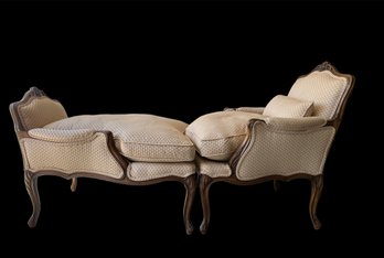 Custom Upholstered Double French Chaise Lounger  (LOC: S1)