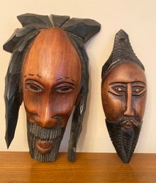 Hand Crafted Rastafarian Wooden Mask Wall Art