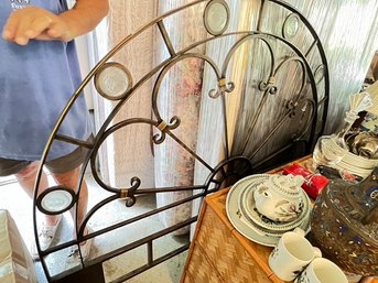 Wrought Iron With Glass Inserts, Brass Accents, FULL Size