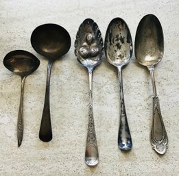 5 Pieces Of Vintage STERLING SILVER Serving Pieces