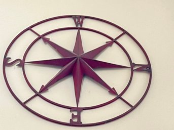 Directional Round Metal Wall Hanging, North, South, East And West