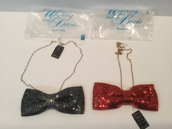 Whiting & Davis Mesh Bow Tie Necklaces, Brand New.