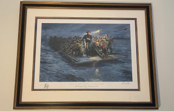 Washingtons Crossing McKonkeys Ferry 10/500 Kunstler Signed & Framed Print In EXCELLENT CONDITION