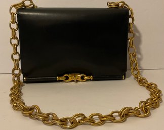 Igor Vintage Navy Petite Handbag, Gold Chain Strap