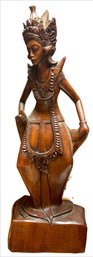 Vintage Balinese Wooden Hand Carved Statue