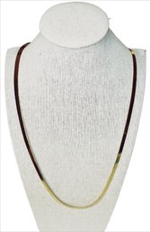 Gold Tone Herring Bone Necklace