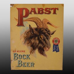 Vintage Pabst Genuine Bock Beer Cardboard Sign