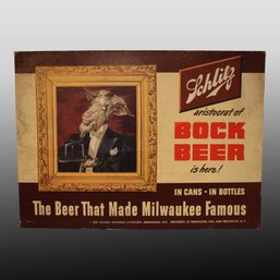 Vintage Pabst Bock Beer Cardboard Sign