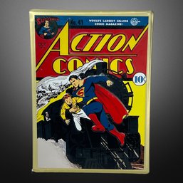 Vintage Superman Action Comics No 41 Comic Book Cover Metal Sign