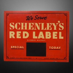 Rare Early We Serve Schenley's Red Label Special Metal Sign