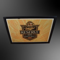 Miller Reserve Barley Draft Bar Advertising Mirror