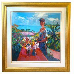 Nicola Simbari (1927-2012)Hand Signed And Numbered Serigraph ,'veranda'. Well Listed Italian Painter.