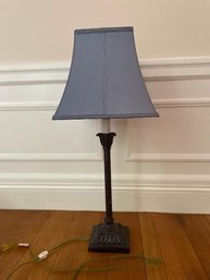 Accent Lamp With Delph Blue Silk Like Shade