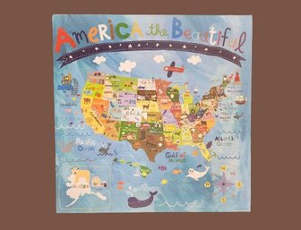 America The Beautiful Map Fine Art For Kids