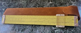 Antique Slide Rule With Suede Case