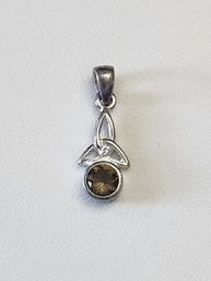 Vintage Sterling Silver Tourmaline Color Stone Pendant