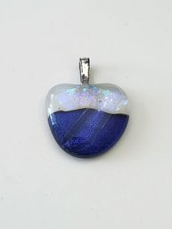 Vintage Opal/Blue Color Heart Pendant