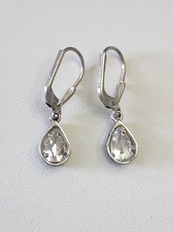 Beautiful Vintage Sterling Silver Rhinestone Earrings