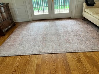 Wool Area Rug In Shades Of Pink/Lavender And Grey Tones With Slightly Metallic