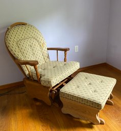 Wood Glider Rocking Chair Lot 2 With Ottoman 24x24x42