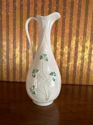 Beeleek Pitcher Deorated With Shamrocks