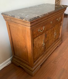 Thomasville Furniture /Marble Buffet Server/Credenza Storage Unit Beautifully Made