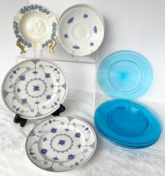 Vintage With With Blue/blue Dishes: Denmark Furnivals, Wedgwood Atetruria & Barlaston, Adderley