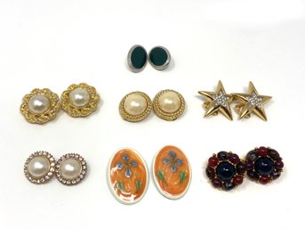 Collection Of Vintage Clip-on Earrings