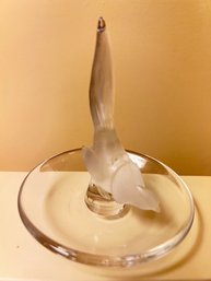 Lalique Ring Holder, Frosted Pheasant