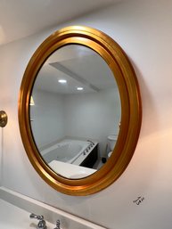 Gilt Colored Oval Mirror