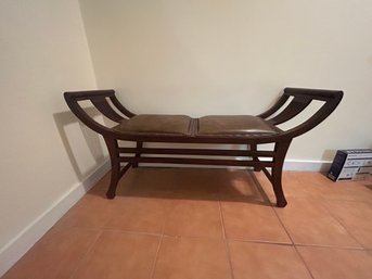 Wooden Leather Bench