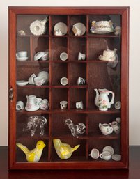 Miniatures Curio Cabinet With Vintage Miniatures And Figurines