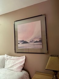 Foggy Mountain Top Sunrise Original Painting Signed By Artist