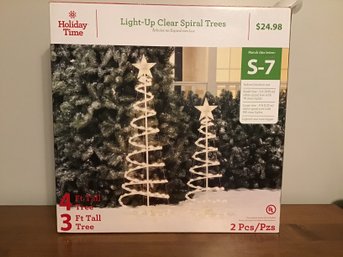 White Spiral Christmas Trees - Tested And Working