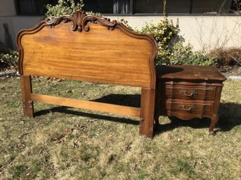 Carved French Styled Headboard And Nightstand - Restoration Project
