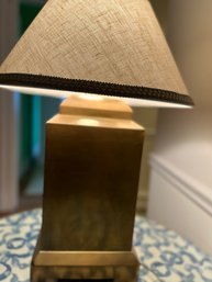 Brass Table Lamp With White Shade