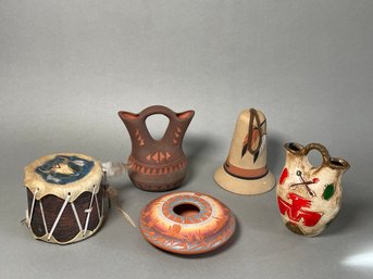 A Collection Of Pottery & Drum