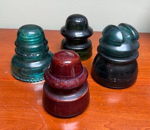 4 Vintage Glass & Ceramic Insulators