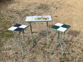 Trio Of Outdoor Metal Tables