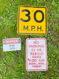 Speed, Parking And Danger Sign Lot