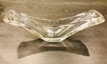 Signed DAUM FRANCE Crystal Sculptural Freeform Centerpiece Orion Bowl