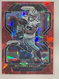 2021 Panini Prizm Michael Gallup Red Cracked Ice Prizm Card #240