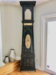 Habersham Black Grandfather Clock / Wooden Cabinet - 102H