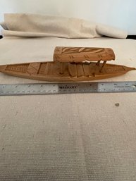 Hand Carved Wooden Thai Boat